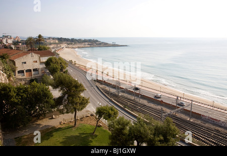 Eisenbahn-Netzwerk - Tarragona - Spanien Stockfoto