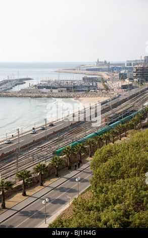 Eisenbahn-Netzwerk - Tarragona - Spanien Stockfoto