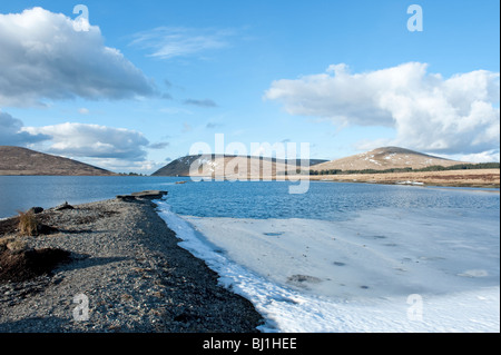 Die verschwindenden Straße am Spelga Damm, Mourne Mountains, Co, Nordirland Stockfoto