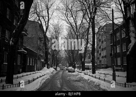 Winter im Stadt Zentrum von Warschau, Praga Straße, Polen, Osteuropa, EU Stockfoto