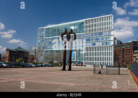 Bürogebäude Deichtorcenter mit ZDF-Büro, historische Speicherstadt, Hamburger Innenstadt, Deutschland, Europa Stockfoto