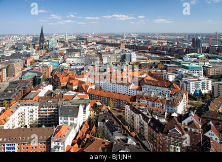 Blick vom Michel, St.-Michaelis-Kirche in der Hansestadt Hamburg, Deutschland, Europa Stockfoto