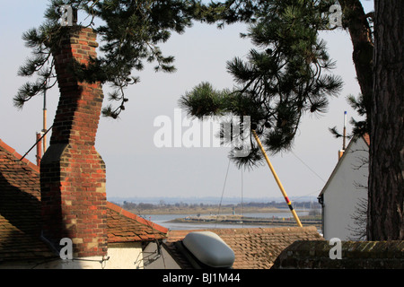 krummen gemauerten Schornstein Maldon Ortszentrum Essex England uk gb Stockfoto