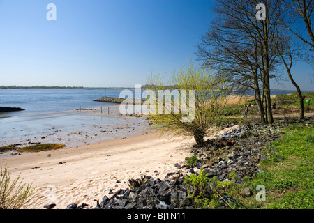 Falkensteiner Strand, Elbe, Blankenese, Hamburg, Deutschland Stockfoto