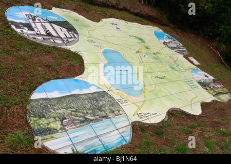 Panel aus glasierten Ziegeln. Furnas Tal. Insel Sao Miguel, Azoren, Portugal. Stockfoto