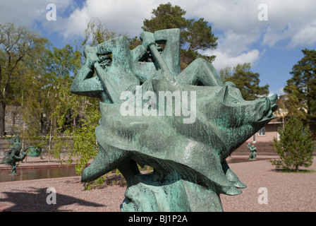 eine Skulptur eines Ebers von Carl Milles in Millesgarden Stockfoto