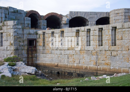 Fort Popham Hunnewell Punkt an der Mündung des Kennebec River, Maine Stockfoto