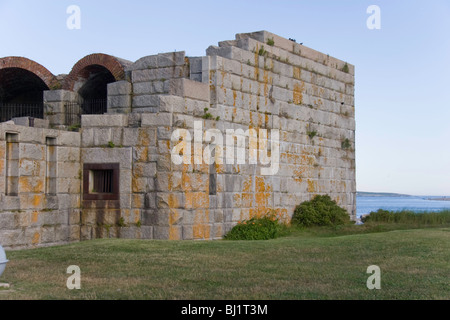 Fort Popham Hunnewell Punkt an der Mündung des Kennebec River, Maine Stockfoto
