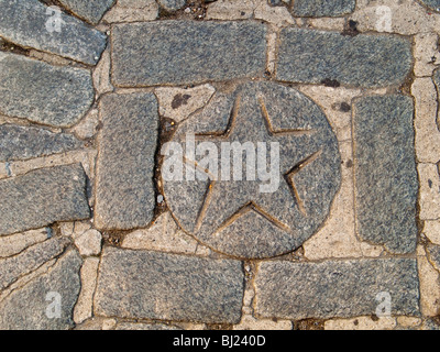 Ortsbild des Boston Massacre, außerhalb das Old State House in Boston Massachusetts, USA Stockfoto