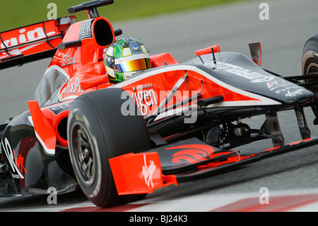 Lucas Di GRASSI (ITA) im Virgin VR-01 Rennwagen während der Formel-1-Tests auf Circuito de Catalunya, Spanien, 26.2.2010 Stockfoto