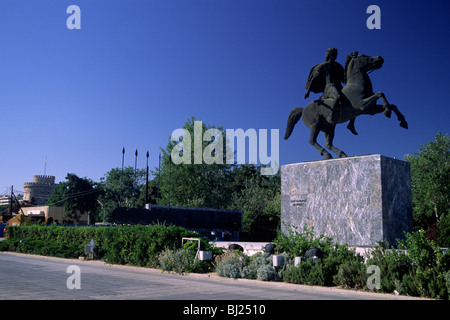 Griechenland, Thessaloniki, Statue von Alexander dem Großen Stockfoto