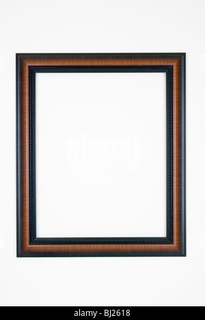 Bilderrahmen, braun bis schwarze Umriss, Tiger gestreift Ahorn, weiß isoliert. Stockfoto
