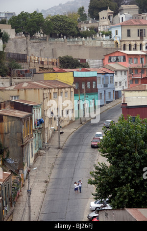 Straßenszene in Valparaiso, Chile, Südamerika Stockfoto