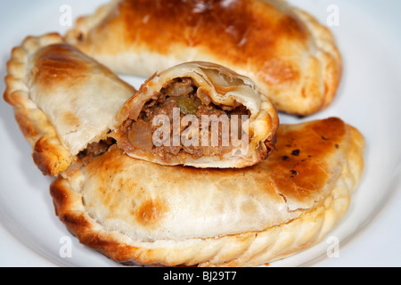 Fleisch Empanadas gefüllte Brote aus einem Imbiss in Buenos Aires Argentinien Stockfoto