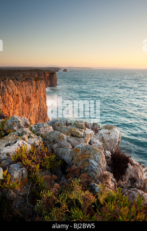 Klippen von Sagres Portugal Ende des europäischen Festlands Stockfoto