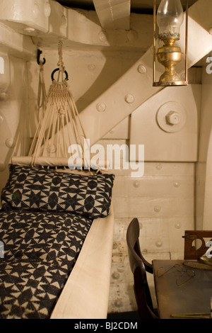 Interieur Foto zeigt Nahkampf der USS Constitution in Charlestown Navy Yard. Stockfoto