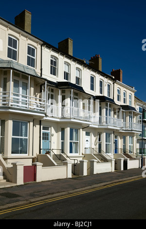 Häuser am Meer in Hythe, Kent Stockfoto