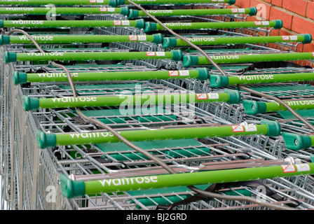 Waitrose einkaufen Trolleys Stockfoto