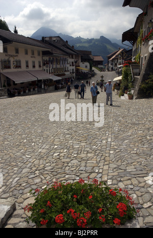 Gruyeres Main Street Stockfoto