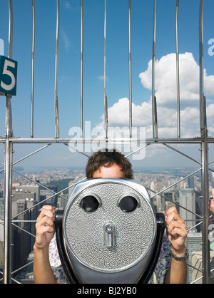 Blick durch ein Fernglas Stockfoto