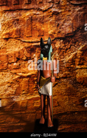 Statuette des ägyptischen Gottes Anubis Stockfoto