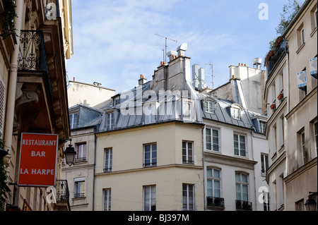 Die alten Dächer von Quartier Latin in Paris Stockfoto