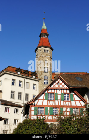 Rathausturm, Frauenfeld, Kanton Thurgau, Schweiz, Europa Stockfoto