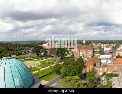 Blick über das Rathaus, Letchworth Garden City Stockfoto