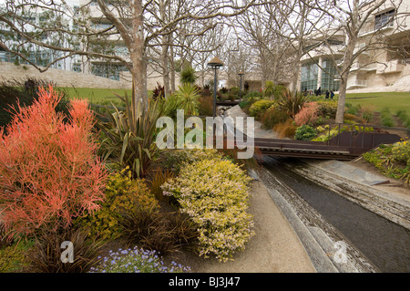 Gartenanlage am Getty Center for the Arts Stockfoto