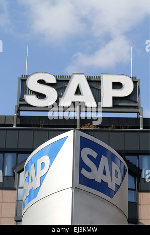 SAP-Zentrale, Walldorf, Deutschland. Logo, Zeichen, It-Unternehmen, Business-Software, Stockfoto