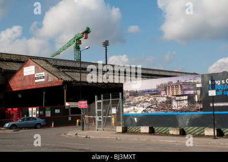 Midland Lagerschuppen, Kings Cross Entwicklungsprojekt in der Nähe von York Weg, London, UK Stockfoto