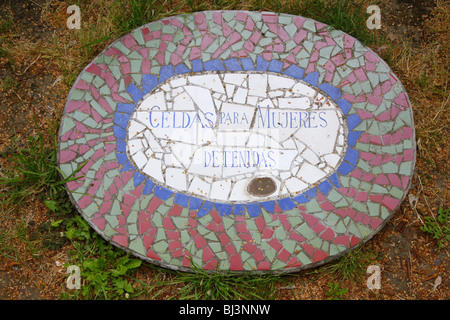 Name Plaque, Villa Grimaldi, Folter zu zentrieren, Santiago de Chile, Chile, Südamerika Stockfoto