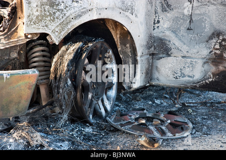 Felge, Rad, Frühling, abgebranntes Pickup Spule. Stockfoto