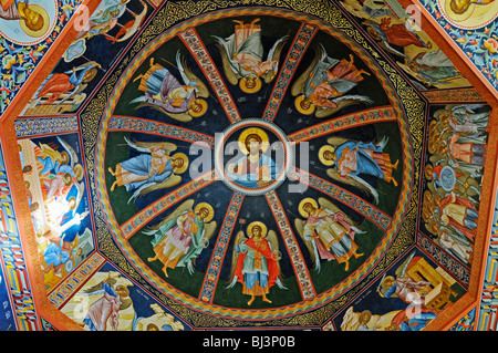 Symbole, bemalte Decke, Russisch-orthodoxe Kirche, Altea, Costa Blanca, Alicante Provinz, Spanien, Europa Stockfoto