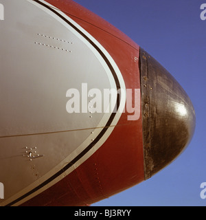 Die Nase Detail einer de Havilland Comet in den Farben der längst untergegangenen Fluggesellschaft Dan Air. Stockfoto