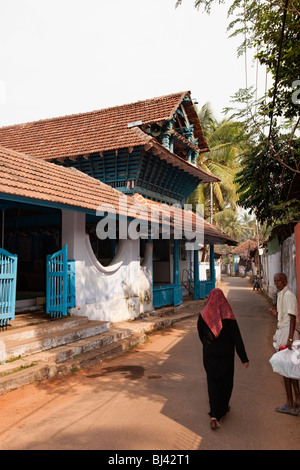 Indien, Kerala, Calicut, Kozhikode, Kuttichira, Halwa Basar, alte hölzerne Moschee Stockfoto