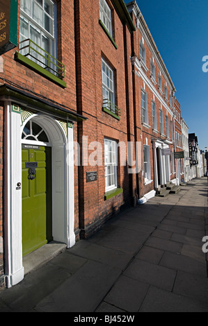 Reihenhäuser im Zentrum der malerischen Stadt Ludlow Shropshire Stockfoto