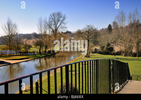 Fluss Wey Navigation, Guildford Stockfoto