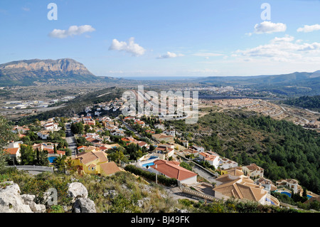 Mirador, Aussichtspunkt, Übersicht, Stadt, Landschaft, Gata de Gorgos, Javea, Costa Blanca, Provinz Alicante, Spanien, Europa Stockfoto