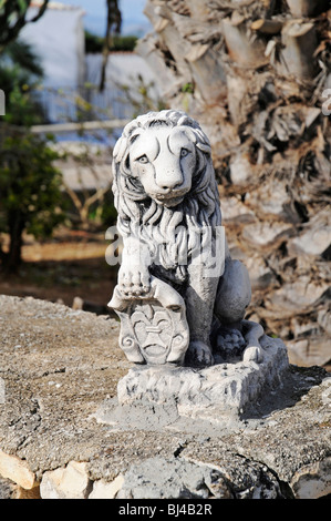 Löwe, Skulptur, Dekoration, Keramik, Gata de Gorgos, Javea, Costa Blanca, Provinz Alicante, Spanien, Europa Stockfoto