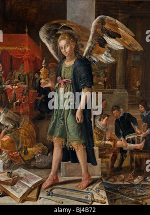 Der Arzt als ein Engel Öl-Malerei-Niederlande 1600 1625 Stockfoto