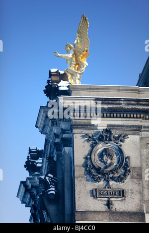 Seitenansicht der Kunstakademie Akademie der bildenden Künste, Hochschule für bildende Künste, Neo-Renaissance Lipsiusbau, Dresden, Sachsen, Keim Stockfoto