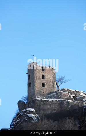 Blick auf die Burgruine Neideck Burg Ruinen, 12. Jahrhundert, Streitberg, Wiesenttal, Upper Franconia, Bayern, Deutschland, Europa Stockfoto