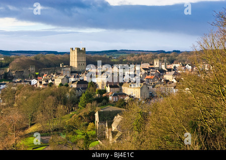 Richmond-Burg und Stadt am Rande der Yorkshire Dales, North Yorkshire England UK Stockfoto