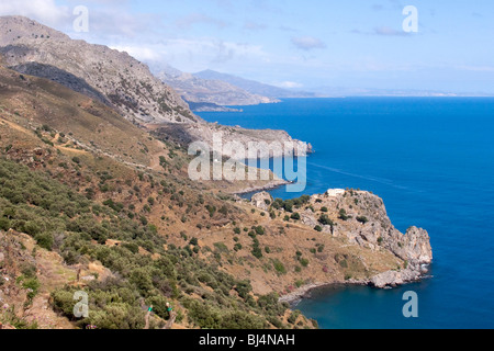 Küstenlandschaft in der Nähe von Plakias, Kreta, Griechenland, Europa Stockfoto