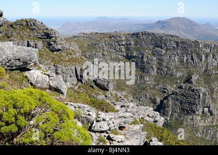 Blick vom Tafelberg in Richtung Kap der guten Hoffnung, Cape Town, Western Cape, Südafrika, Afrika Stockfoto