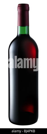 Flasche Rotwein isoliert auf einem weißen Stockfoto
