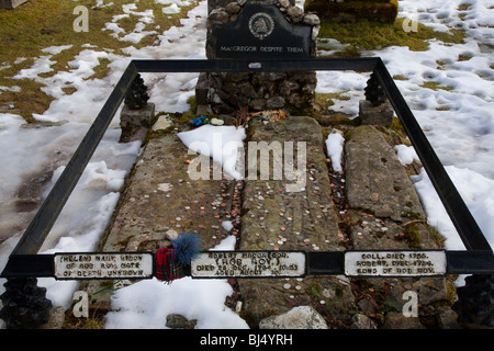 Rob Roys Grab, Balquhidder der Pfarrkirche, Schottland Stockfoto