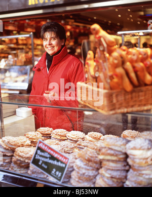 Bäckerei Stall, Alter Markt Weihnachtsmarkt, Köln (Köln), Nordrhein-Westfalen, Deutschland Stockfoto