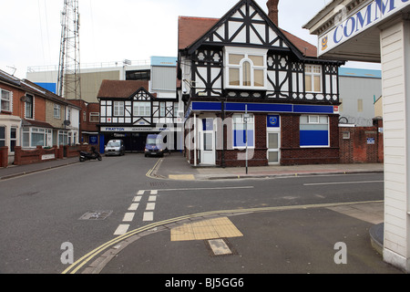 Fratton Park, das Heimstadion des Fußballvereins Portsmouth Spitznamen Pompey, der erfolgreichste Verein der südlichen außerhalb Londons. Stockfoto